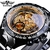 Vencedor Mecânico Sport Design Bezel Relógio Dourado Relógios Masculinos Top - GUARDEI