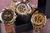 Vencedor Mecânico Sport Design Bezel Relógio Dourado Relógios Masculinos Top - GUARDEI