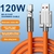 Linha de dados Tipo C 120w Carregamento rápido 6A 180 Linha de carregamento ult - GUARDEI