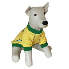 Roupinha Pet Camisa do Brasil para Cachorro Torcedor Amarela - Duz Pets - Duz Pets