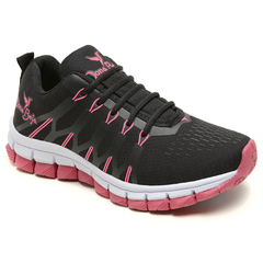 Tênis Feminino Esportivo Casual Dona Beja Preto e Pink na internet