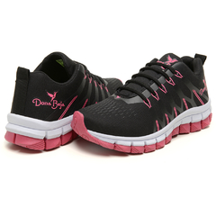 Tênis Feminino Esportivo Casual Dona Beja Preto e Pink - comprar online