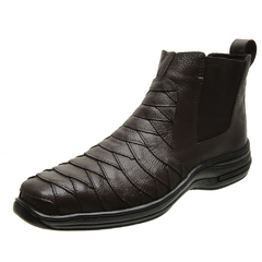 Botina Conforto Masculina Escamada em Couro Bovino Legítimo - B&A Shoes