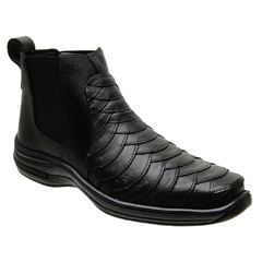 Botina Conforto Masculina Escamada em Couro Bovino Legítimo - B&A Shoes