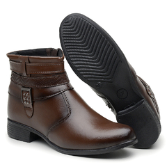 Botas Cano Curto Com Fivela Lateral