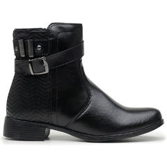 Coturno Curto Fechamento Em Ziper Detalhe Fivela - B&A Shoes
