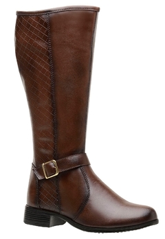 Bota Feminina Montaria Com Zíper Lateral Cano Alto Detalhe de Fivela 223 - comprar online