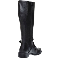 Bota Feminina Montaria Com Zíper Lateral Cano Alto Detalhe de Fivela 223 - B&A Shoes
