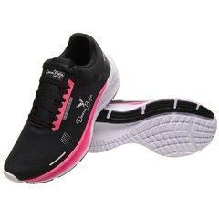 Tênis Feminino Esportivo Casual Dona Beja Preto e Rosa