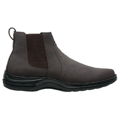 Botina Conforto Masculina em Couro Ecológico Nobuck - B&A Shoes