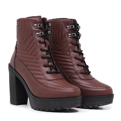Bota Coturnos Feminino Salto Alto Preto Verniz na internet