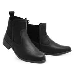 Coturno Feminino Preto Chelsea Com Elástico