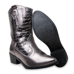 Bota Texana Ana Caste Tendência da Moda Metalizado na internet