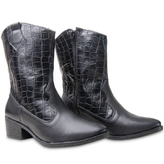 Bota Texana Ana Caste Tendência da Moda Metalizado