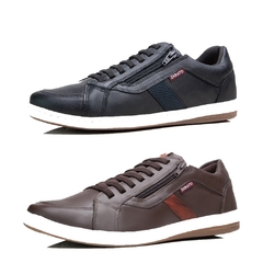 Combo 2 Sapatênis Masculino em Couro G100