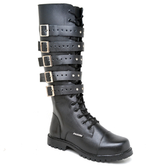 BOTA COTURNO FULGORE CANO ALTO 5 FIVELAS PUNK ROCK SONG UNISSEX - loja online