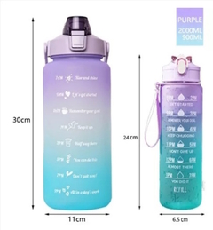 Kit Garrafas 3 em 1 garrafas 2L 900ml 300ml Squeze Academia - loja online