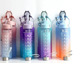 Kit Garrafas 3 em 1 garrafas 2L 900ml 300ml Squeze Academia
