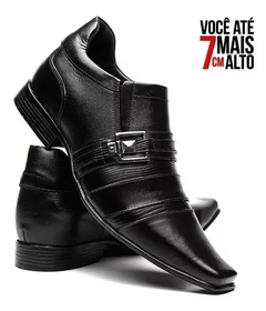 Sapato Social Masculino Aumenta 7CM Preto - 6503