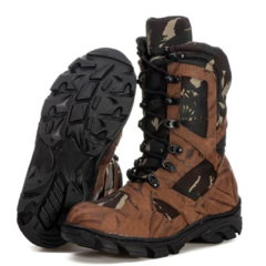 BOTA COTURNO CANO MÉDIO PARA CAÇA E PESCA CAMUFLADO - comprar online