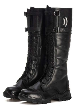 Coturno Bota Couro Cano Alto Policia Militar Rodoviario Fulgore