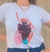 Camiseta T Shirt Feminina Menina com Chapéu - com pérolas - comprar online