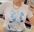 Camiseta T Shirt Feminina Estampa Fundo do Mar Azul na internet