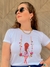 Camiseta T Shirt Feminina Menina no Balanço - com pérolas