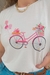 Camiseta T Shirt Feminina Bicicleta e Balões com Pérolas - comprar online