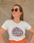 Camiseta T Shirt Feminina Be Positive Flores - com pérolas