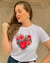 Camiseta T Shirt Feminina Coração de Flores - comprar online