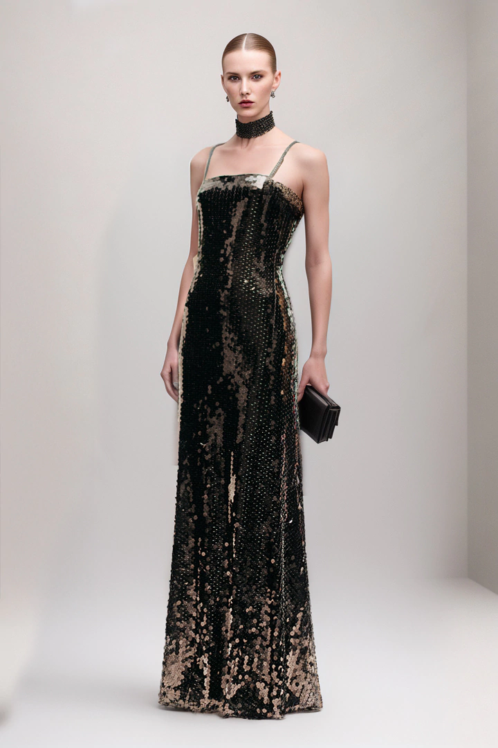 Black Sequins Dress