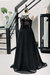 Black sequins and crepe dress - comprar online