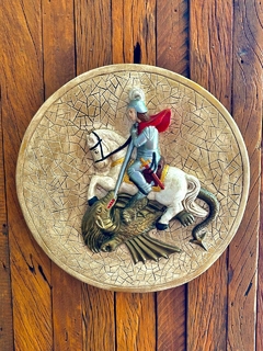 Mandala São Jorge 3D em gesso