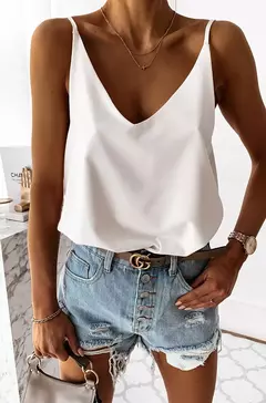 MUSCULOSA DE VESTIR DE SEDA POPLIN - Ese es tu outfit