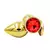 Plug Anal Dourado Pedra Vermelha - P