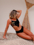 Conjunto de Tule Bordado Luana Preto com Azul com Dourado