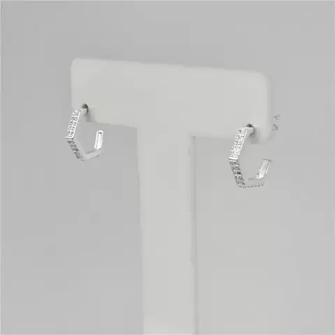 Argola Meio Hexágono Lapidada 1,1cmX2mm (M) - UAU