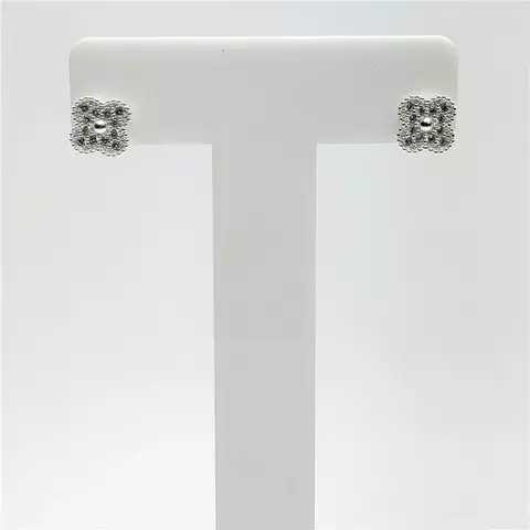 Brinco flor cravejada 9mm - UAU