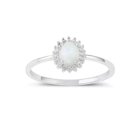 Anel Pedra Opalina Oval Lapidada — 9,6 mm