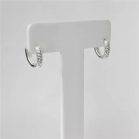 Argola oval lapidada 1cmx3mm - UAU