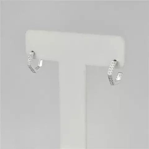 Argola Meio Hexágono Lapidada 1cmX2mm (P) - UAU