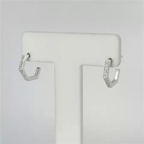 Argola Meio Hexágono Lapidada 1,3cmX2mm (G) - UAU