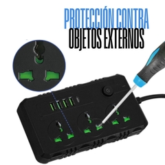 Zapatilla Alargue Adaptador Electrico Moderna 8 En 1 Usb - iLion Store