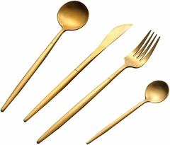Juego de Cubiertos Acero Inox Dorado - tienda online