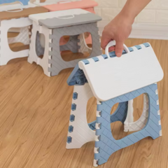 Banquito Plegable Reforzado Azul y Blanco - comprar online