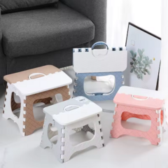 Banquito Plegable Reforzado Azul y Blanco