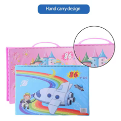 Estuche Valija Lápices y Marcadores 86 Piezas Rosa - comprar online