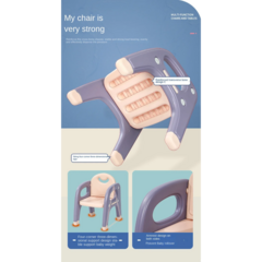 Combo Silla Y Mesa Infantil Colores Celeste en internet