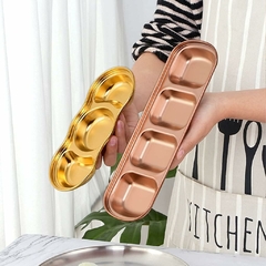 Plato para Aderezos Acero Inoxidable 3 Divisiones - tienda online